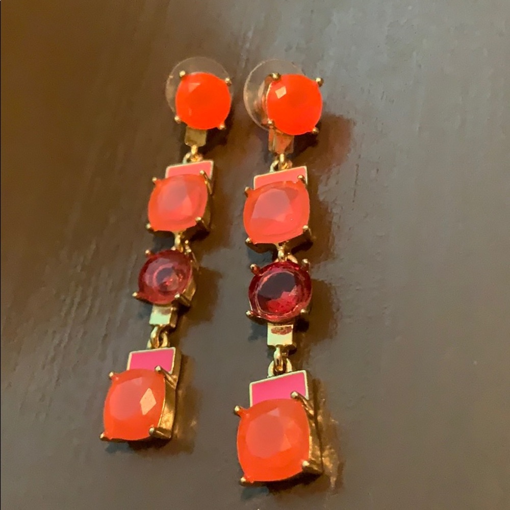 Kate Spade “Cause a Stir” Coral Drop Earrings